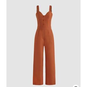 Cider Solid Pumpkin Spice Retro Jumpsuit,  with Pockets, NWT, Sml